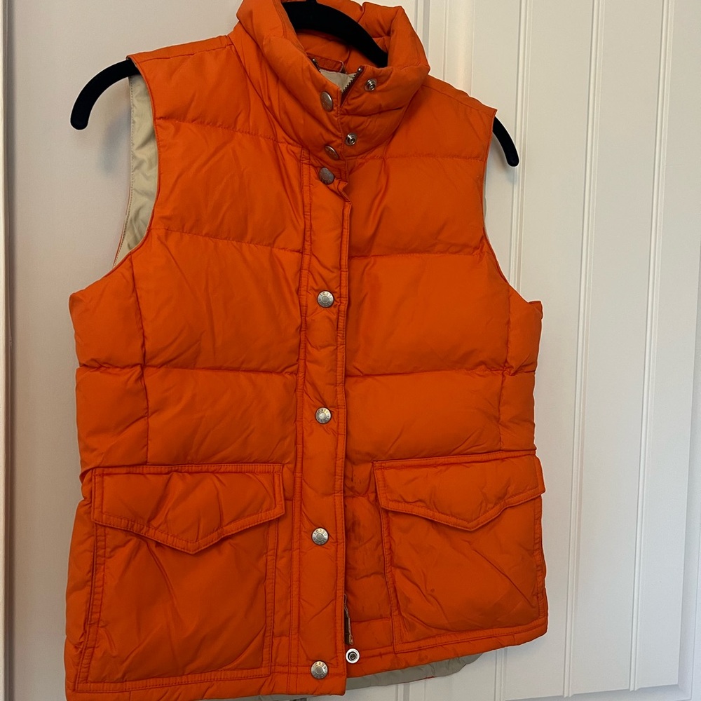 J. Crew Bright Orange Quilted Vest